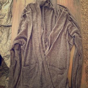 American Eagle light brown hooded cardigan small